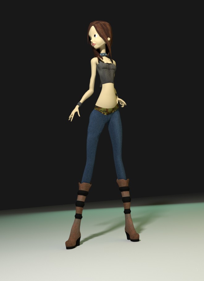 Cute Girl Cartoon Character - Rigged & Textured preview image 8